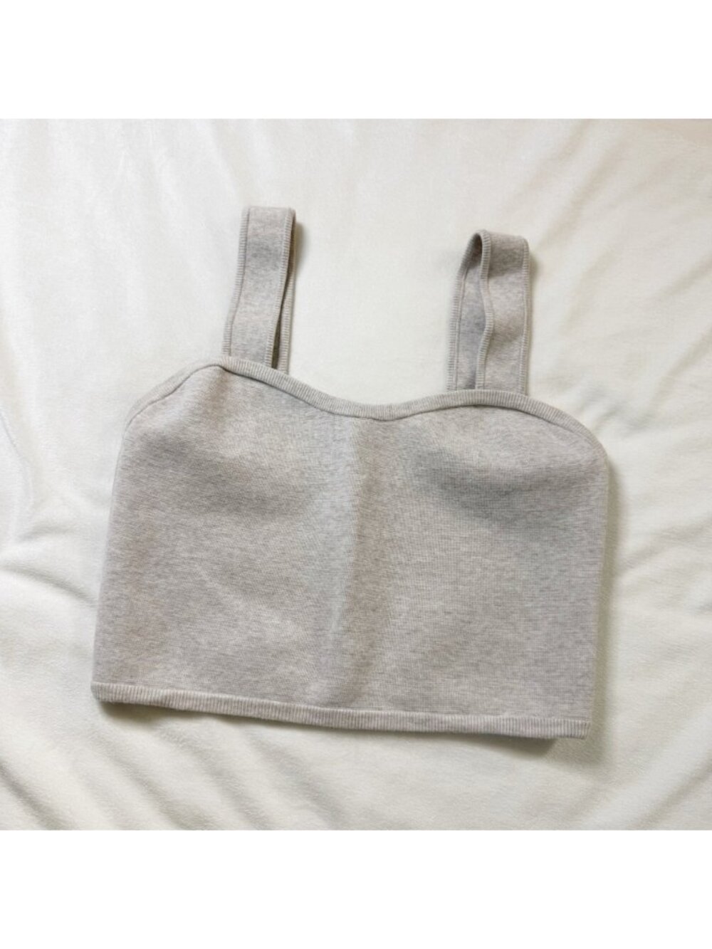 Aritiza Wilfred Grey Oatmeal Ribbed Tank Medium